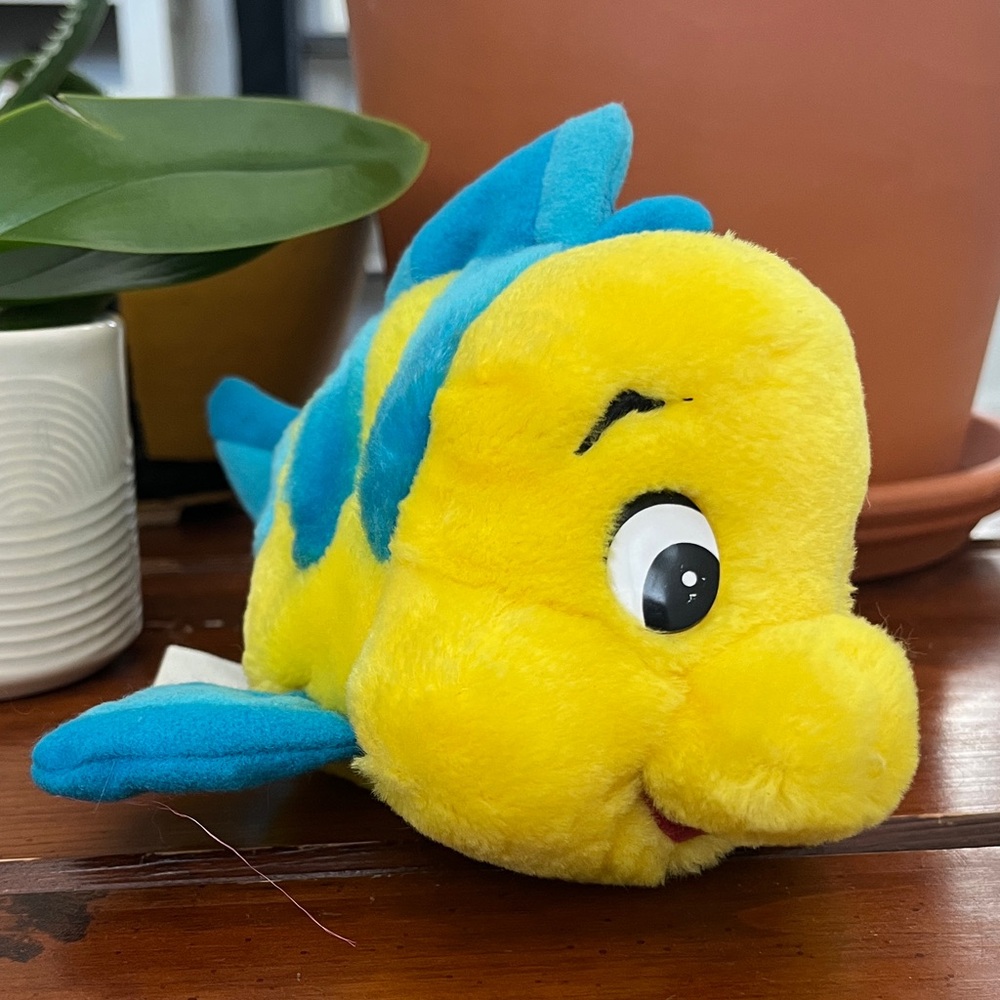 Vintage Disney “Flounder” plush from The Little Mermaid